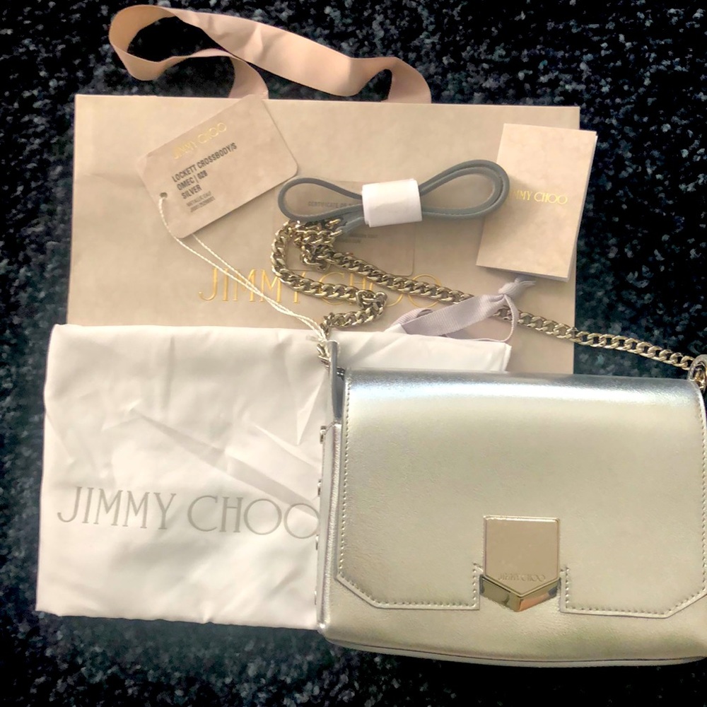 JIMMY CHOO LOCKETT CROSSBODY OMEC/028 SILVER